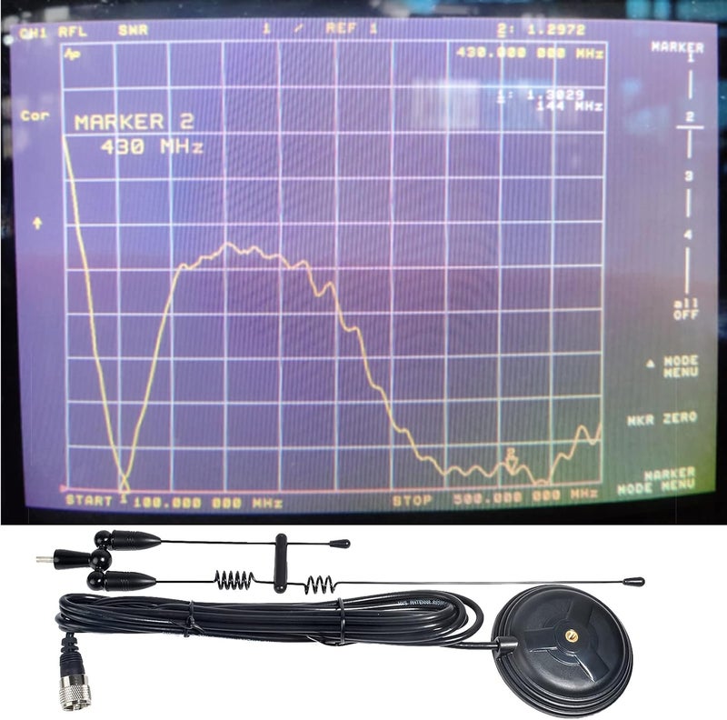 HYS Amateur Dual-Band VHF & UHF Magnet Base Antenna for 2m/70cm Motorola Mobile Ham Radios & Repeaters with 3.5inchs Magnetic Mount, W/13ft RG58 Cable PL-259 UHF Male Mag Mount (Black) - Image 2